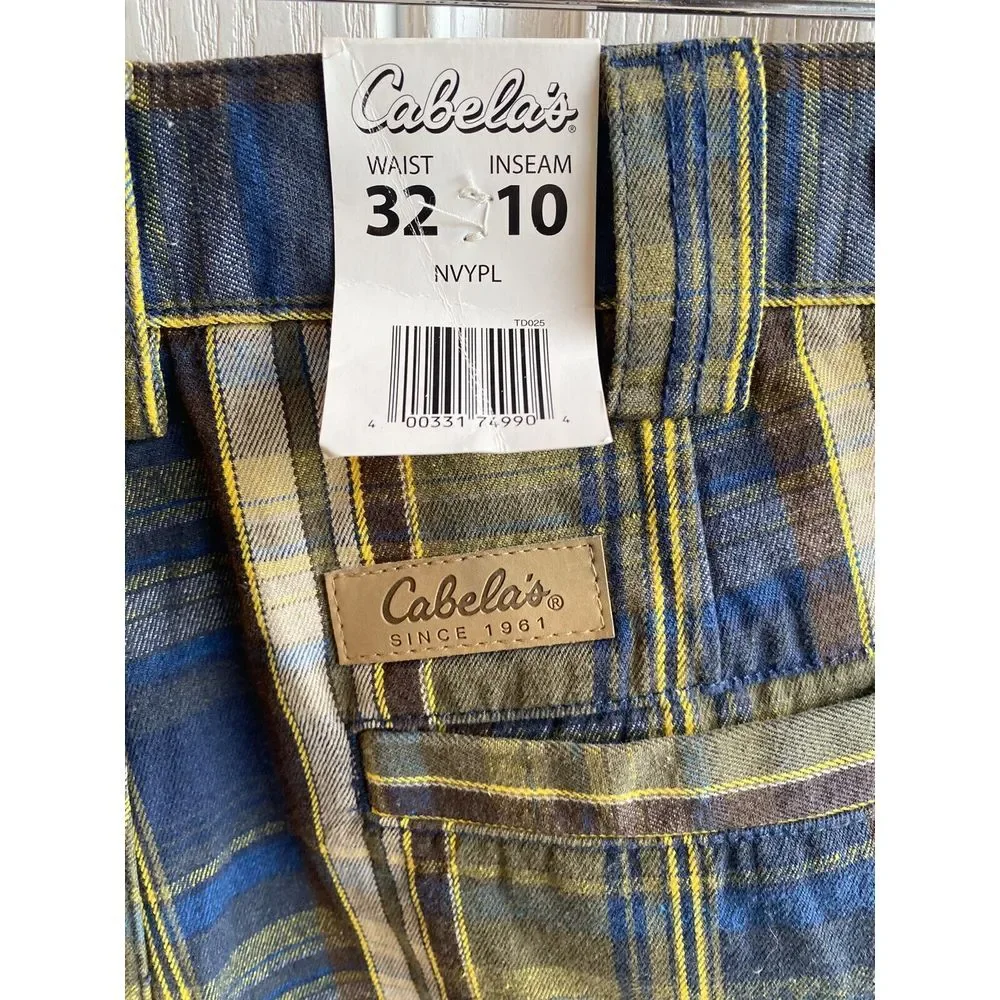 Cabela's Men's Cargo Shorts Size 32 Paid  Cotton Hiking 8 Pockets New 10